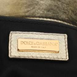 Pre Owned Dolce & Gabbana Metallic Sequins Miss Charles Flap Bag