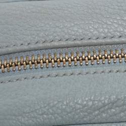 Pre Owned Dolce & Gabbana Light Blue Leather Glam Crossbody Bag