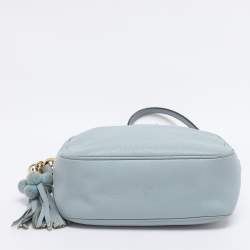 Pre Owned Dolce & Gabbana Light Blue Leather Glam Crossbody Bag