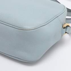 Pre Owned Dolce & Gabbana Light Blue Leather Glam Crossbody Bag