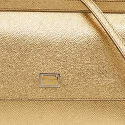 Pre Owned حقيبة دولتشي أند غابانا ميس سيسيلي جلد بنقشة سحلية حمراء كريستال صغيرة دي جي