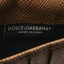 Pre Owned Dolce & Gabbana Brown Leather Miss Sicily Von Wallet On Chain