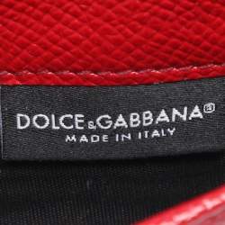 Pre Owned Dolce & Gabbana Red Leather Miss Sicily Von Wallet on Chain
