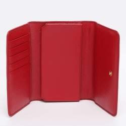 Pre Owned Dolce & Gabbana Red Leather Miss Sicily Von Wallet on Chain