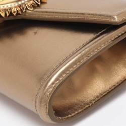 Pre Owned Dolce & Gabbana Gold Leather Devotion Belt Bag