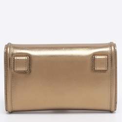 Pre Owned Dolce & Gabbana Gold Leather Devotion Belt Bag