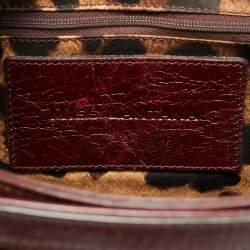 Pre Owned Dolce & Gabbana Dark Brown Leather Miss Lantana Top Handle Bag