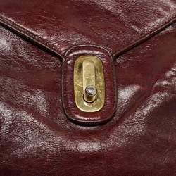 Pre Owned Dolce & Gabbana Dark Brown Leather Miss Lantana Top Handle Bag