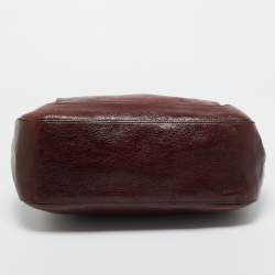 Pre Owned Dolce & Gabbana Dark Brown Leather Miss Lantana Top Handle Bag