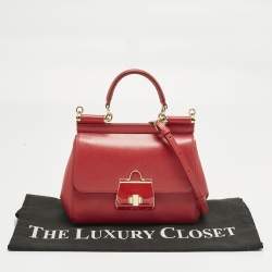 مملوكة مسبقًا Dolce & Gabbana Red Leather Small Miss Sicily Bag