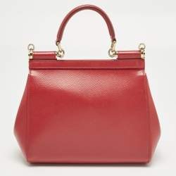 مملوكة مسبقًا Dolce & Gabbana Red Leather Small Miss Sicily Bag