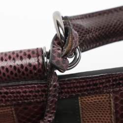 Pre Owned Dolce and Gabbana Multicolor Python/Lizard Embossed Leather Large Miss Sicily Top Handle Bag