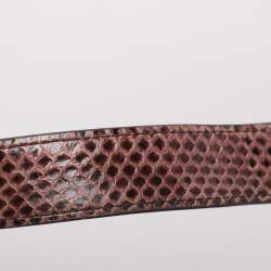 Pre Owned Dolce and Gabbana Multicolor Python/Lizard Embossed Leather Large Miss Sicily Top Handle Bag