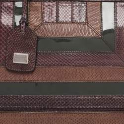 Pre Owned Dolce and Gabbana Multicolor Python/Lizard Embossed Leather Large Miss Sicily Top Handle Bag