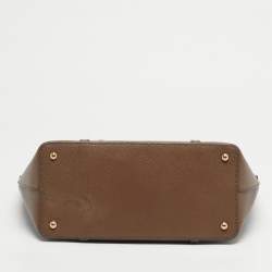 Pre Owned Dolce & Gabbana Dark Beige Leather Miss Escape Tote