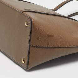 Pre Owned Dolce & Gabbana Dark Beige Leather Miss Escape Tote