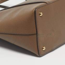 Pre Owned Dolce & Gabbana Dark Beige Leather Miss Escape Tote