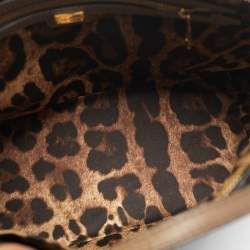 Pre Owned Dolce & Gabbana Dark Beige Leather Miss Escape Tote