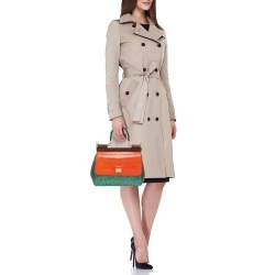 Pre Owned Dolce & Gabbana Multicolor Mix Exotic Small Miss Sicily Top Handle Bag