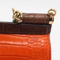 Pre Owned Dolce & Gabbana Multicolor Mix Exotic Small Miss Sicily Top Handle Bag