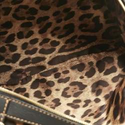 Pre Owned Dolce & Gabbana Brown/Black Leopard Print Calf Hair Miss Easy Way Satchel