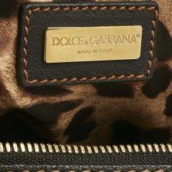 Pre Owned Dolce & Gabbana Brown/Black Leopard Print Calf Hair Miss Easy Way Satchel