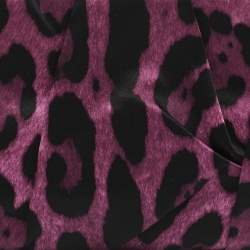 Pre Owned Dolce & Gabbana Purple Leopard Print Satin Miss Lady Clutch