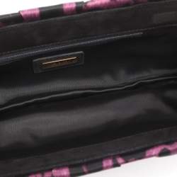 Pre Owned Dolce & Gabbana Purple Leopard Print Satin Miss Lady Clutch