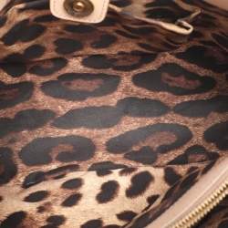 Pre Owned Dolce & Gabbana Beige Leather Miss Sicily Satchel