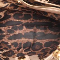 Pre Owned Dolce & Gabbana Beige Leather Miss Sicily Satchel