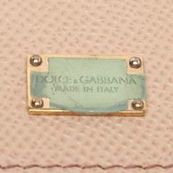 Pre Owned Dolce & Gabbana Beige Leather Miss Sicily Satchel