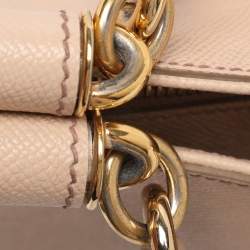 Pre Owned Dolce & Gabbana Beige Leather Miss Sicily Satchel