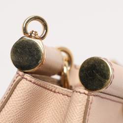 Pre Owned Dolce & Gabbana Beige Leather Miss Sicily Satchel