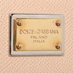 Pre Owned Dolce & Gabbana Beige Leather Miss Sicily Satchel