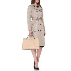 Pre Owned Dolce & Gabbana Beige Leather Miss Sicily Satchel