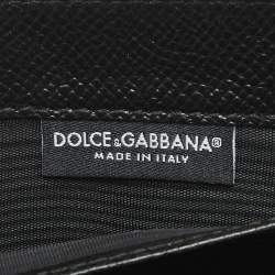 Pre Owned Dolce & Gabbana Black Leather Zip Around Wallet