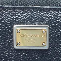 Pre Owned Dolce & Gabbana Black Leather Zip Around Wallet