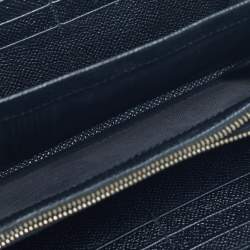 Pre Owned Dolce & Gabbana Black Leather Zip Around Wallet