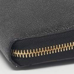 Pre Owned Dolce & Gabbana Black Leather Zip Around Wallet