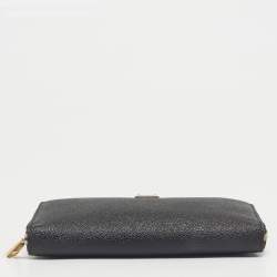 Pre Owned Dolce & Gabbana Black Leather Zip Around Wallet