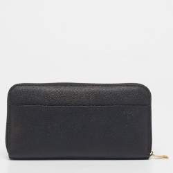 Pre Owned Dolce & Gabbana Black Leather Zip Around Wallet