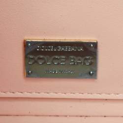 Pre Owned Dolce & Gabbana Pink/Gold Roses Baroque Acrylic Dolce Box Top Handle Bag
