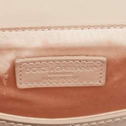 Pre Owned Dolce & Gabbana Beige Bambino Patent Leather Flap Crossbody Bag