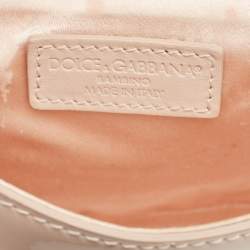 Pre Owned Dolce & Gabbana Beige Bambino Patent Leather Flap Crossbody Bag