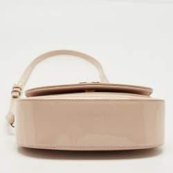 Pre Owned Dolce & Gabbana Beige Bambino Patent Leather Flap Crossbody Bag