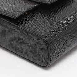 Pre Owned Dolce & Gabbana Black Lizard Embossed Leather DG Millennials Shoulder Bag