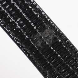 Pre Owned Dolce & Gabbana Black Lizard Embossed Leather DG Millennials Shoulder Bag