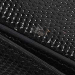 Pre Owned Dolce & Gabbana Black Lizard Embossed Leather DG Millennials Shoulder Bag