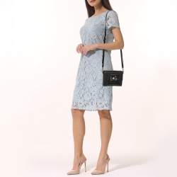 Pre Owned Dolce & Gabbana Black Lizard Embossed Leather DG Millennials Shoulder Bag