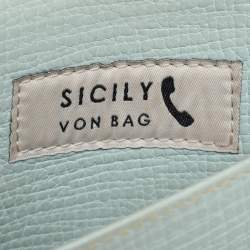 Pre Owned Dolce & Gabbana Pink Leather Miss Sicily Von Wallet on Chain